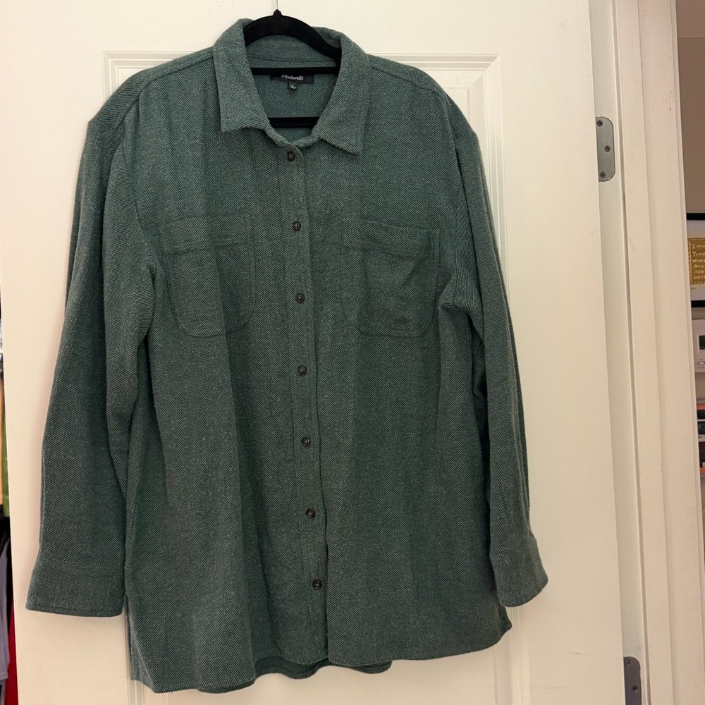 Madewell Women's Forest Green Fleece Shirt Jacket